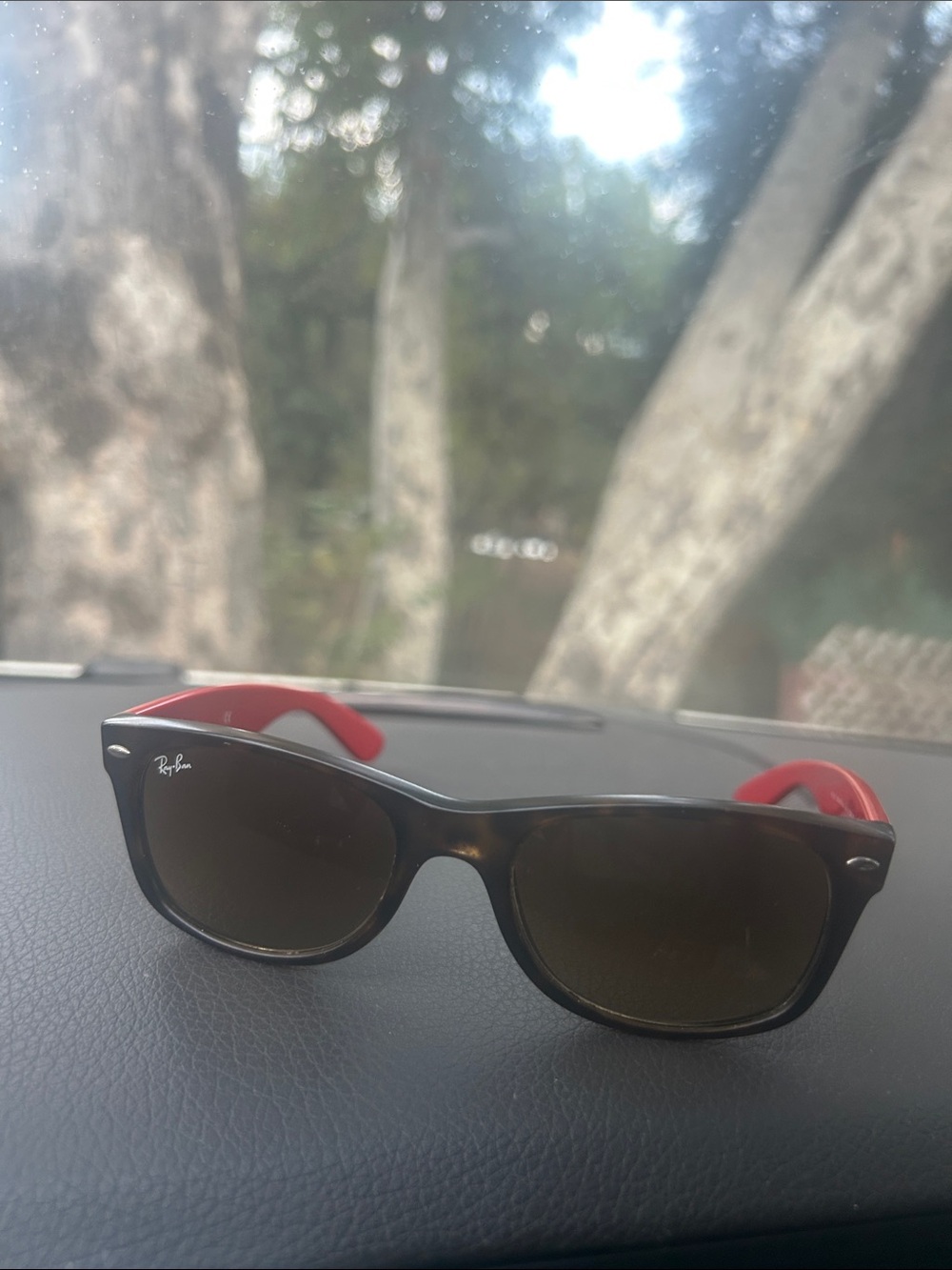 Ray-Ban🕶️New Wayfarer Sunglasses Matte Havana, Red Bicolor Frame / Made in Italy